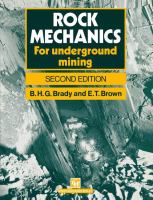 Rock mechanics : for underground mining /
