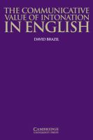 The communicative value of intonation in English /