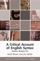 A critical account of English syntax : grammar, meaning, text /