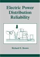 Electric Power Distribution Reliability.