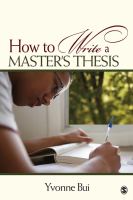 How to write a master's thesis /