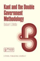 Kant and the double government methodology : supersensibility and method in Kant's philosophy of science /