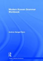 Modern Korean grammar workbook /
