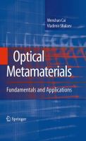 Optical metamaterials : fundamentals and applications /