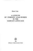 A lexicon of foreign loan-words in the Samoan language /