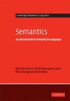 Semantics : an introduction to meaning in language /