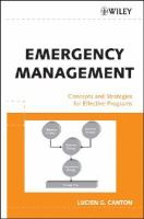 Emergency management concepts and strategies for effective programs /