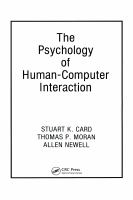 The psychology of human-computer interaction /
