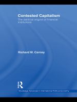 Contested capitalism the political origins of financial institutions /