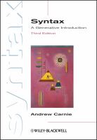 Syntax : a generative introduction /