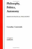 Philosophy, politics, autonomy /