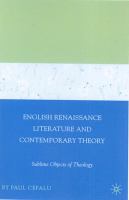 English Renaissance literature and contemporary theory : sublime objects of theology /
