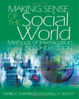 Making sense of the social world : methods of investigation /