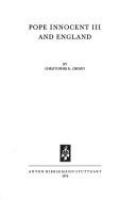 Pope Innocent III and England /