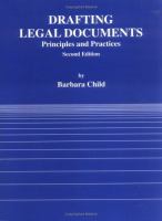 Drafting legal documents : principles and practices /