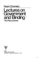 Lectures on government and binding /