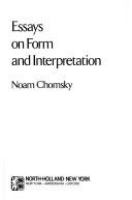 Essays on form and interpretation /