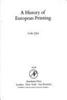 A history of European printing /