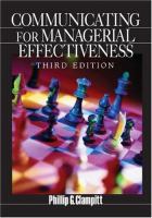 Communicating for managerial effectiveness /
