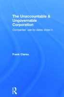 The unaccountable and ungovernable corporation : companies' use-by-date closes in /