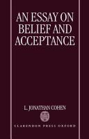 An essay on belief and acceptance /