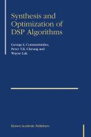 Synthesis and optimization of DSP algorithms /