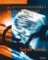 Compendium of questionnaires and inventories.