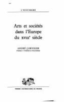 Arts et societes dans l'Europe du XVIIIe siecle /