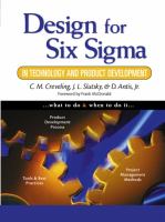Design for Six Sigma in technology and product development /