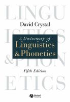 A dictionary of linguistics & phonetics /