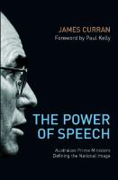 Power of speech : Australian Prime Ministers define the national image /