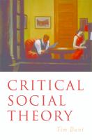 Critical social theory: culture, society and critique /