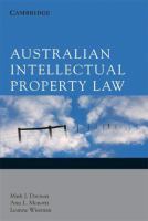 Australian intellectual property law /