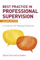 Best practice in professional supervision : a guide for the helping professions /