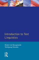 Introduction to text linguistics /