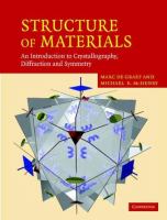 Structure of materials : an introduction to crystallography, diffraction and symmetry /