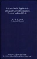 Extraterritorial application of export control legislation : Canada and the U.S.A /