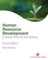 Human resource development : learning, knowing and growing /