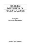 Problem definition in policy analysis /