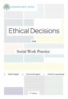 Ethical decisions for social work practice.