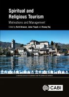 Spiritual and religious tourism : motivations and management /