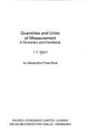 Quantities and units of measurement : a dictionary and handbook /