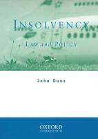 Insolvency : law and policy /