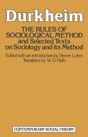 The rules of sociological method : and selected texts on sociology and its method /
