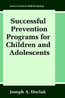 Successful prevention programs for children and adolescents /