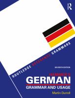 Hammer's German grammar and usage /