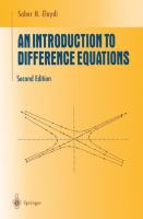 An introduction to difference equations /