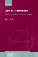 Semi-presidentialism : sub-types and democratic performance /