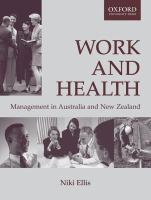 Work and health : management in Australia and New Zealand /