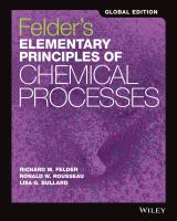 Felder's elementary principles of chemical processes /